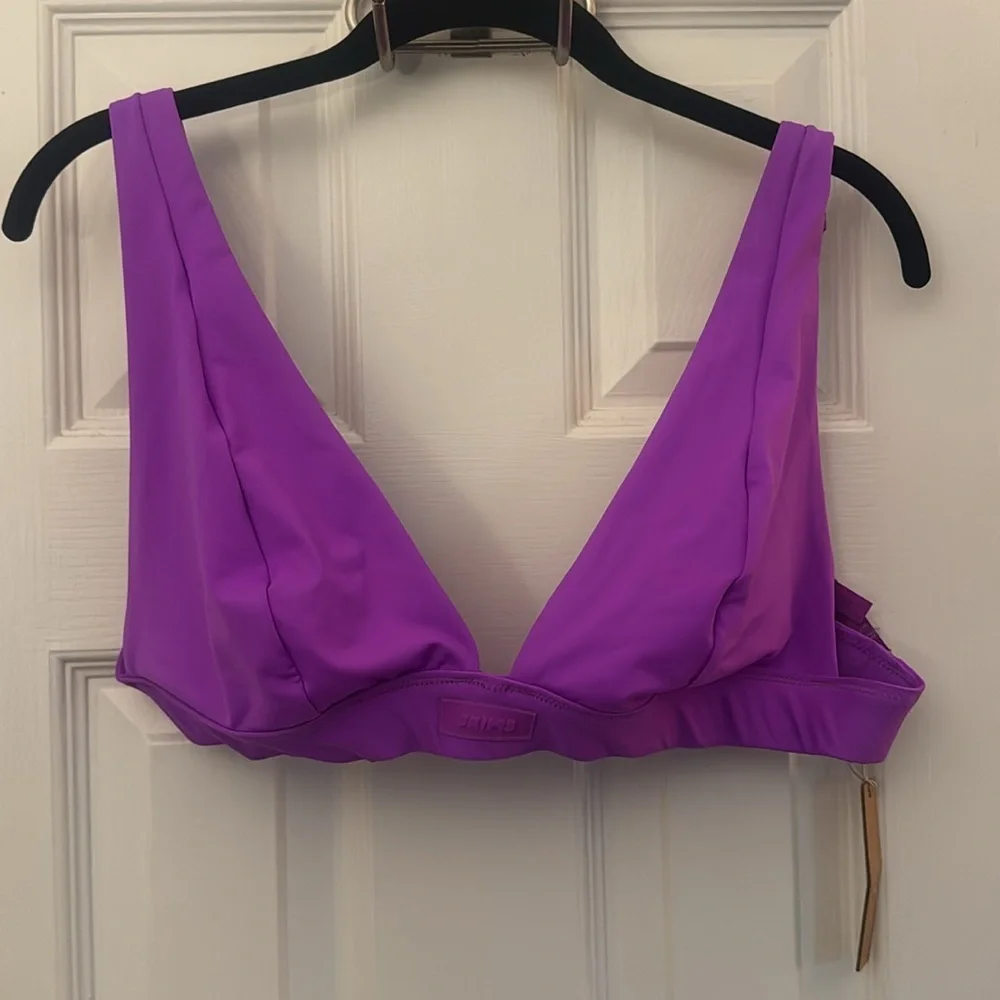 NWT Women's Violet Plunge Bikini Top with Mid Coverage bottoms both 2X